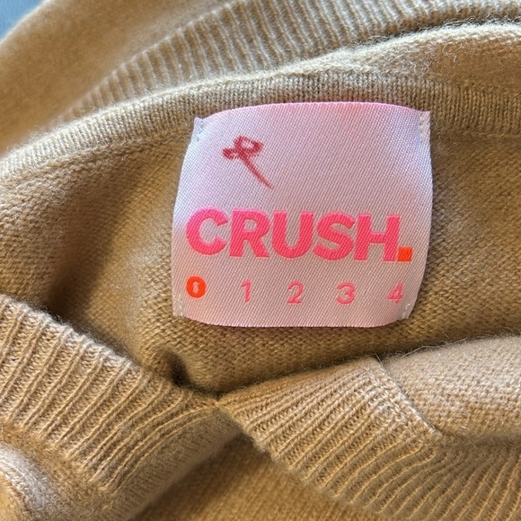 CRUSH Cashmere TALLIN HOODIE Tan Cropped Sweater Jumper Sz 0 XS - Picture 7 of 11